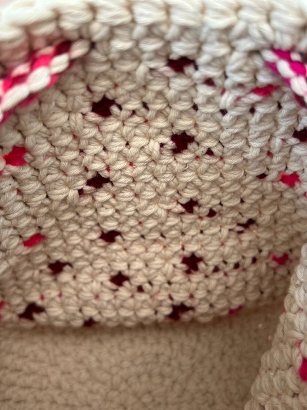 Handmade Crochet Bucket Crossbody Bag Tote - Picture 5 of 7